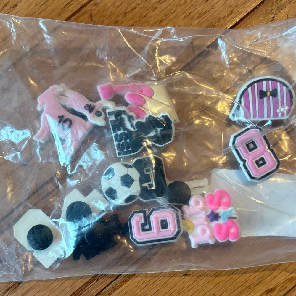 Assorted Pink and Black Shoe Charms